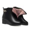Botas de cuña para mujer, otoño e invierno 2023, botas de piel suave, cómodas botas Martin, zapatos de piel con forro polar, botas de tacón medio para mujer, zapatos de algodón para madre.