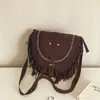 Moda Outono 2026 Nova Elegante e Moderna Simples Estilo Ocidental Franja Versátil Bolsa de Ombro Transversal