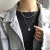 Collar retro para mujer, estilo hip-hop punk, estilo europeo y americano, suministro directo de fabricantes, collar de moneda redonda con cabeza de belleza multicapa