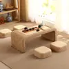 Mesa de Suelo para Balcón de Casa Tejida de Ratán Mesa de Té Tatami Mesa para Ventana Abuhardillada Mesa Kang Mesa Kang Mesa de Café Pequeña Juego de Tres Piezas Mesa Japonesa