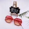 Óculos de Sol Quadrados com Tema Oceano para Meninos e Meninas, Borda Cortada em Diamante, Essencial de Proteção UV para Bebês, Estilo Infantil