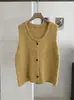 Chaleco de Punto con Botón en Forma de Corazón y Cuello en U para Mujer Cárdigan Suéter sin Mangas Venta al por Mayor 8948