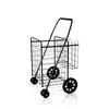 Carrito de Compras Doméstico de Acero Cuatro Ruedas Compras Carrito Azul Carrito de Compras de Alimentos Plegable Portátil Carrito de Equipaje para Almacenamiento