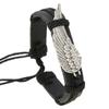 Joyería Punk Transfronteriza Europea y Americana Pulsera Simple Retro Tejida de Cuero Vacuno Alas Aleación Cuerda de Cáñamo Pulsera para Hombre