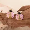 Pendientes de Mariquita de Moda Europeos y Americanos Transfronterizos, Pendientes de Acero Inoxidable 304 Esmaltados de Colores que No se Desvanecen, Venta al por Mayor de Joyería