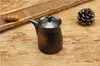 Configuração de Mesa Japonesa Peça Quatro Tigela de Arroz para Restaurante de Sushi Xícara de Chá Prato Lateral Preto Cozinha Japonesa Coreana Descanso de Hashi de Cerâmica Bule