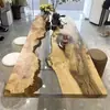 Juego de Mesa y Sillas de Resina para Té, Mesa de Río de Cristal Transparente Epoxi, Mesa de Tablero Grande, Mesa de Té de Flujo de Resina, Mesa de Té de Madera