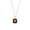 Nuevo collar transfronterizo con incrustaciones de pegamento y estrella de circonita, collar de clavícula simple con personalidad, joyería de acero inoxidable, cadena de cuello chapada en oro