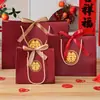 Bolso de mano rojo brillante exquisito para amor, caja de dulces, bolsa de regalo de agradecimiento de boda para dulces, bolsa de dulces para recuerdos de boda, bolsa de regalo de boda