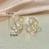 Brincos TEMU transfronteiriços novo estilo zircônia cúbica brincos de nicho de alta qualidade para mulheres brincos da moda e versáteis estilo francês