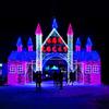 Decoración Navideña LED para Parque al Aire Libre con Patrón de Estrella y Luna Forma Luz de Fantasía Festival Carruaje de Caballos Animal