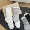 Calcetines finos transparentes de primavera y verano, estilo ballet estilo Miu, calcetines sin pie de color liso, calcetines medios rayados grises para mujer, calcetines hasta la pantorrilla