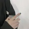 Anel Aberto com Design de Estrela de Quatro Pontas Cravejado de Diamantes, Estilo Minimalista, Anel de Dedo Indicador Ajustável com Zircônia Starlight Tendência