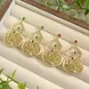 Joyería Joyería Pendientes Nuevo Color Dorado Color Calabaza Tesoro Estilo Retro Versátil Gama Alta Para Mujer Al Por Mayor