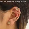 Conjunto de 5 Peças de Argolas de Orelha Estilo Europeu e Americano Sem Piercing Cruzamento Amazon Argolas Simples em Forma de C Folha Oca Anéis de Cabelo