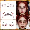 Pegatinas Faciales de Halloween, Pegatinas de Tatuaje de Maquillaje, Calabaza Linda Fantasma Pequeño Cara Dibujo Animado Accesorios Creativos, Impermeables y de Larga Duración
