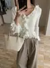 Suéter de punto francés con cuello alto y mangas acampanadas para mujer, otoño e invierno, elegante, ajustado, top favorecedor