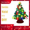Árvore de Natal de Feltro com 30 Tipos de Enfeites, Decorações de Árvore de Natal para Pendurar na Parede, Presentes de Natal para Crianças, Desenho Animado DIY