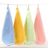 Fábrica de toalhas atacado fibra de bambu gancho toalha quadrada pequena 25*25 macia infantil creche toalha pequena
