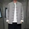 Otoño 2026 Estilo Chino para Hombre Algodón Lino Retro Botón de Rana Chaqueta Traje Tang Tendencia China Cuello Alto Ropa Exterior Casual