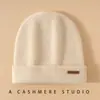 Gorro 100% Cachemir Puro para Mujer, Gorro Cálido Versátil para Otoño e Invierno, Turbante de Punto Engrosado para Circunferencia de Cabeza Grande