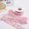Fita de Renda de Linho 4cm Fita Plissada DIY Bolo Buquê Flores Fio Cauda de Peixe Embalagem Laço Tecido