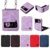 Funda para teléfono Samsung Z Flip4, funda para teléfono plegable Samsung Z Flip3, carcasa diagonal con textura esmerilada que se siente como la piel