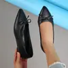 Sapatilhas de Bico Fino com Laço para Mulheres, Novo Estilo Primavera e Verão, Solado Macio, Sapatos Casuais Slip-On Confortáveis, Tamanhos 35-41