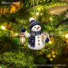 Navidad Nuevo Muñeco de Nieve Acrílico Adorno Navideño Adorno Plano 2D para Árbol de Navidad Decoración Festiva Regalo