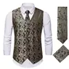 Moda Masculina Plus Size para Amazon Transfronteiriça Colete de Terno Masculino Tamanho Europeu Casual Cintura Florido Colete Colete