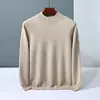 Suéter de Cachemira para Hombre Otoño Invierno Nuevo Estilo Cuello Semi Alto Cálido Capa Base Suéter de Lana Versátil Suéter para Hombre Top Casual de Moda