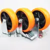 Roda de Freio Silenciosa Universal de Eixo Duplo de Tamanho Médio 3 polegadas 4 polegadas 5 polegadas Rodízios para Equipamentos Mecânicos Resistentes ao Desgaste com Freio