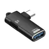 Lector de tarjetas de memoria SD, tarjeta TF, tarjeta de memoria para teléfono móvil y computadora, cámara 2 en 1 USB 3.0 + Tipo-C, todo en uno