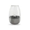 Luz Solar de Jardín Transfronteriza para Exteriores LED Acero Inoxidable Luz de Velas de Ambiente Taza de Vidrio Decorativa para Césped Luz Nocturna