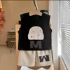 Nuevo Conjunto de Chaleco de Verano para Niños, Conjunto de Dos Piezas con Pantalones Cortos de Manga Corta para Bebé, Ropa de Verano para Niños, Traje de Moda Estilo Coreano para Niños