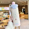 2026 Nueva Taza Térmica de Acero Inoxidable Creativa Linda Bola Flotante Dibujos Animados Taza Infantil Gran Capacidad Portátil Taza con Popote