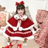 Roupas de Natal para Crianças e Meninas Vestido de Princesa Vestido de Inverno Menina Lolita Outono e Inverno Vestido de Veludo Engrossado