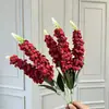 Flores artificiales: Jacinto de 5 ramas, hierba de pez dorado, delfinio, flores artificiales para bodas, arreglos florales para bodas, arte floral para decoración del hogar, flores de seda