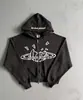 Sudadera con Cremallera Estilo Retro Americano 2023 con Letras Góticas y Estampado de Estrellas Sudadera con Capucha Chaqueta Casual Venta al por Mayor