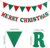Bandera de Navidad clásica Bandera con letras de Navidad Bandera de Navidad banderín de tela de fieltro engrosada