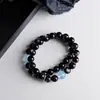 Pulsera de Ágata y Aguamarina para Mujer, Pulsera Hidratante para Hombre, Cuentas de la Fortuna de Cristal para Deficiencia de Agua, Pulsera de Pareja para el Año del Caballo