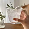 Vaso de Vidrio Transparente para Bebidas Frías, Taza de Café Americano Latte con Hielo de Boca Ancha, Taza de Té Minimalista Delgada de Cristal, Copa de Cóctel