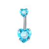 Acero Inoxidable Mariposa Uña para Ombligo Anillo para Ombligo Serie Azul Japonesa y Coreana Moda Simple Sexy Piercing Joyería de Diosa