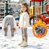 Meia-calça Grossa Forrada com Fleece para Inverno Infantil Laço Meia para Menina Dançarina Roupa de Bebê Leggings