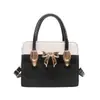 Bolso Pequeño Cuadrado de Bloques de Color Estilo Coreano Bolso Cruzado con Lazo para Mujer Versátil Francés Nicho Exquisito Bolso de Hombro Único Estilo Mori