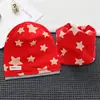 Nuevo conjunto de dos piezas de bufanda gorro de felpa de una sola capa para niños, gorro de algodón con estampado, sombrero cortavientos con protección para los oídos para primavera y otoño