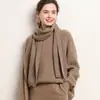 Novo Suéter de Caxemira de Inverno 2026 para Mulheres, Suéter de Caxemira Espesso, Suéter de Caxemira Quente Casual Solto de Comprimento Médio
