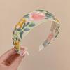 Nueva diadema de flores bordadas chinas para mujer, de alta gama, estilo étnico exquisito, de tela floral, diadema de ala ancha, accesorios para el cabello de verano