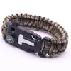 Pulseira de Sobrevivência Selvagem, Pulseira de Paracord, Pulseira Multifuncional Trançada Salva-Vidas das Forças Especiais Lobo Guerreiro, Equipamento de Sobrevivência ao Ar Livre