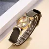 En Stock Moda Tendencia Transfronterizo Reloj para Mujer al por Mayor Simple Nylon Lona Oval Diamante de Imitación Reloj para Estudiante Mujer